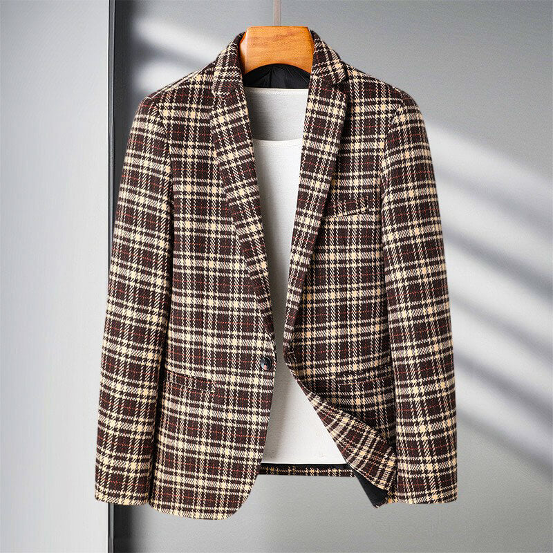 Harrison Plaid Wool Blazer