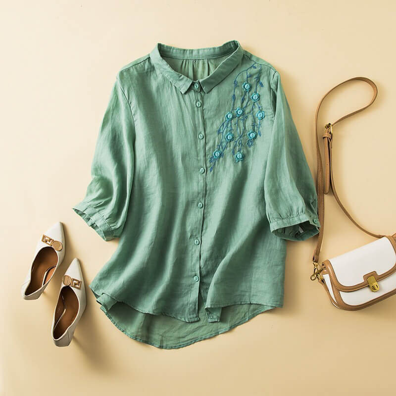 Claire Cotton-Linen Blouse