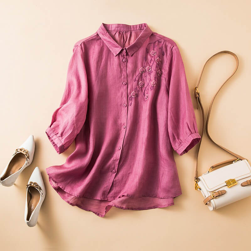 Claire Cotton-Linen Blouse
