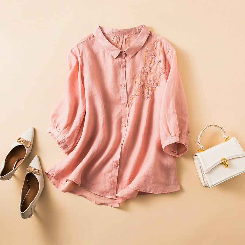 Claire Cotton-Linen Blouse