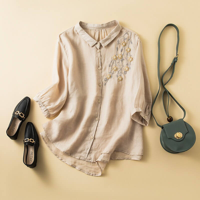 Claire Cotton-Linen Blouse