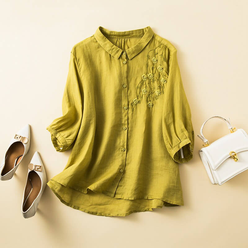 Claire Cotton-Linen Blouse