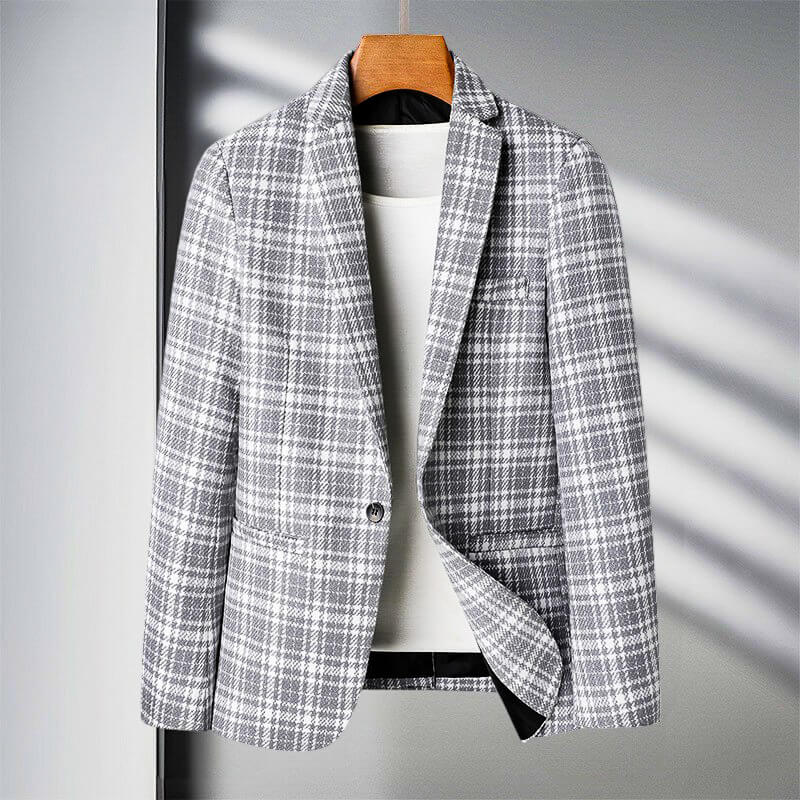 Harrison Plaid Wool Blazer